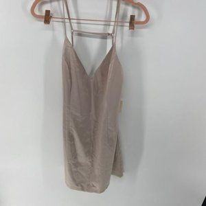 superdown Nicole Open Back Slip Beige Mini Dress